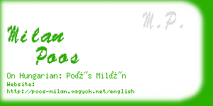 milan poos business card